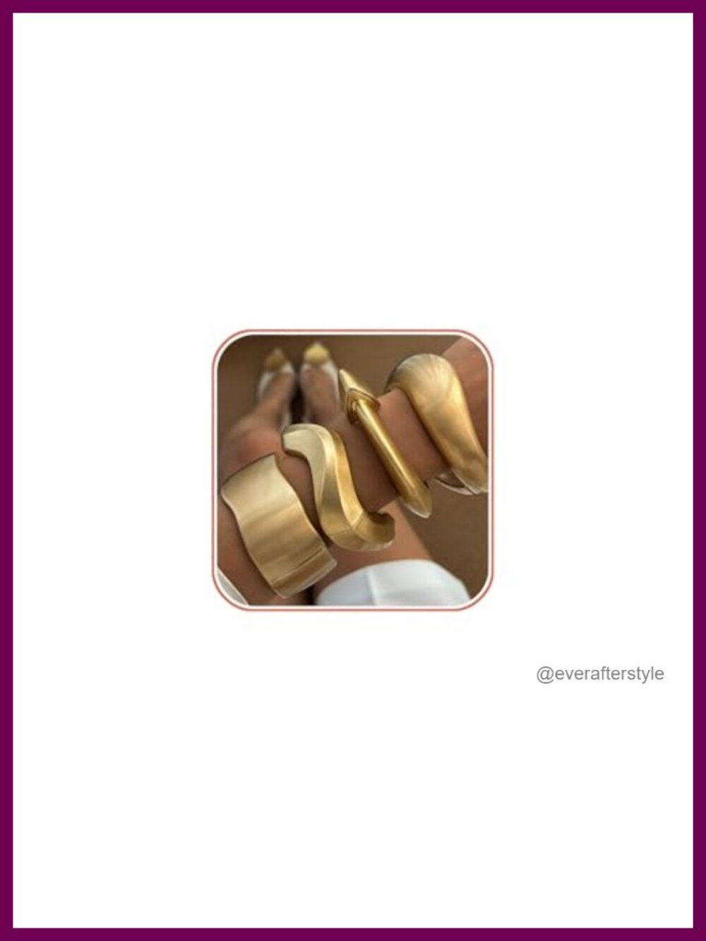 Chunky Gold Tone Cuff Bracelet Set Geometric Wide Bangle Statement Jewelry